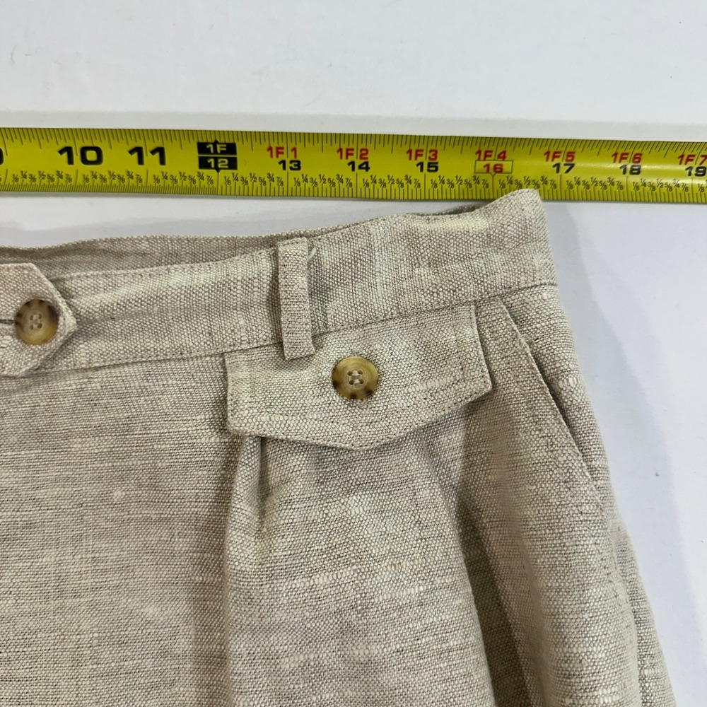 Talbots Vintage 100% Linen Midi Pencil Skirt Womens 16 Beige Lined Career Slit - Picture 8 of 8